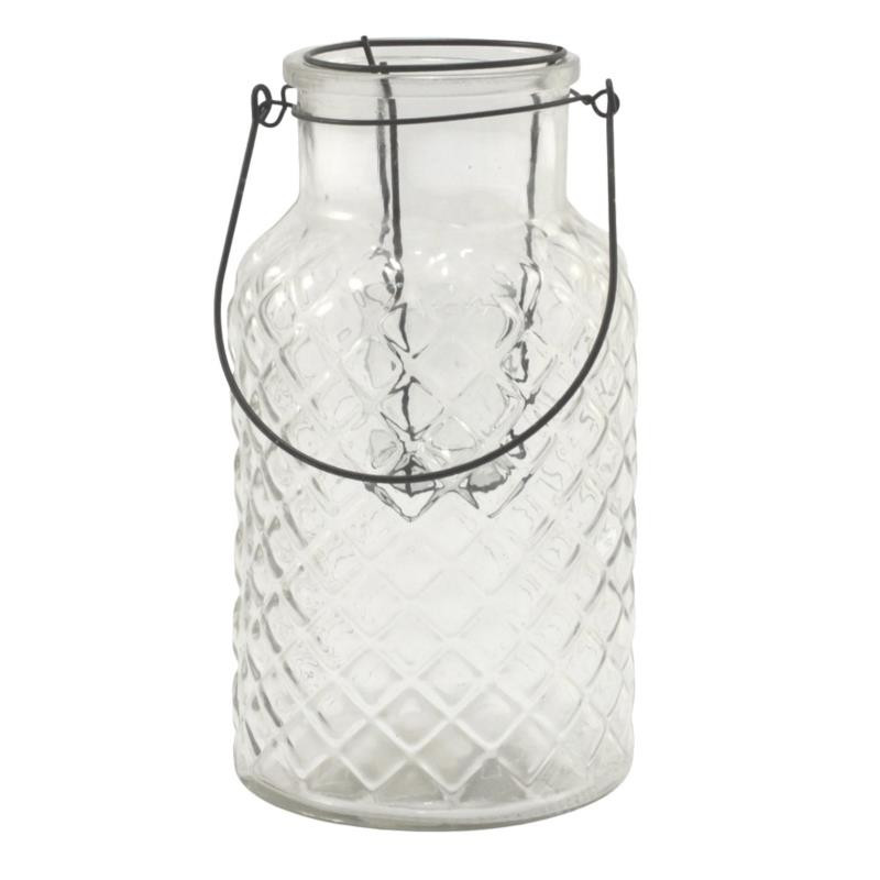 Lampion szklany 14x26cm 9861